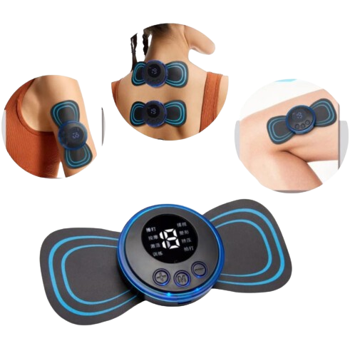 Mini Massageador Portátil Elétrico Cervical EMS Alivia Dores Corpo Pescoço, lombar