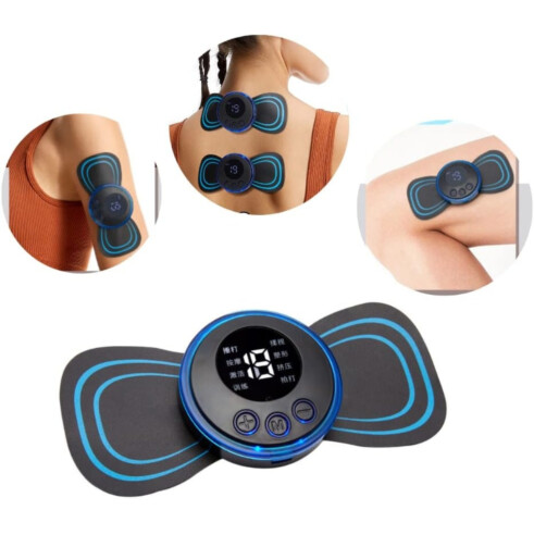 Mini Massageador Portátil Elétrico Cervical EMS Alivia Dores Corpo Pescoço, lombar