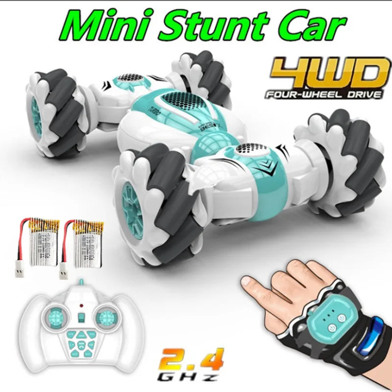 S-012 2.4GHz 4WD Mini RC Stunt Car Remote Control Watch Gesture Sensor Electric Toy RC Drift Car Rotation Gift for Kids Gift